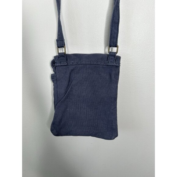 Life is Good Purse Blue Daisy Crossbody Bag Cotton Blend Canvas Button Closure - Picture 7 of 8